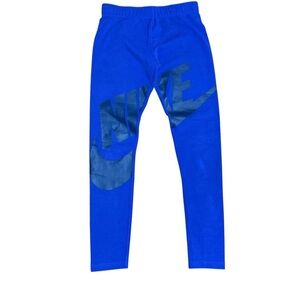 Nike Kids “JUST DO IT” Logo Leggings – Blue – Size M (10–12 Years)